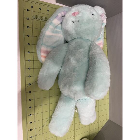 Hip & Hop Bunny Rabbit Plush Long Eared Mint Green Strips Stuffed Animal Soft - Picture 5 of 10